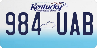 KY license plate 984UAB