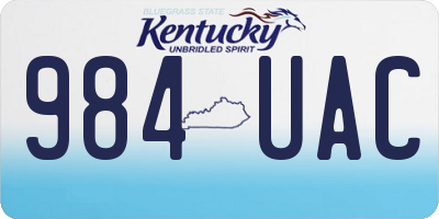 KY license plate 984UAC