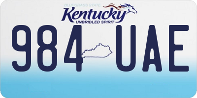 KY license plate 984UAE