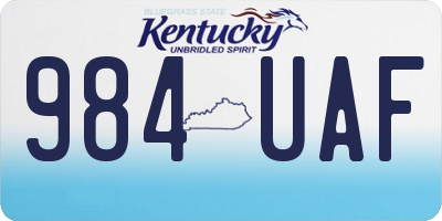 KY license plate 984UAF