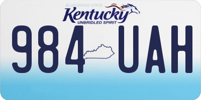 KY license plate 984UAH