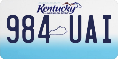 KY license plate 984UAI