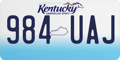 KY license plate 984UAJ