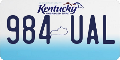 KY license plate 984UAL