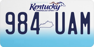 KY license plate 984UAM