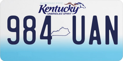 KY license plate 984UAN