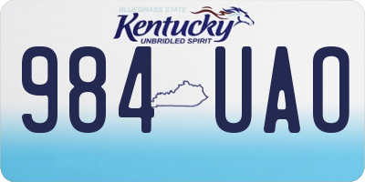 KY license plate 984UAO