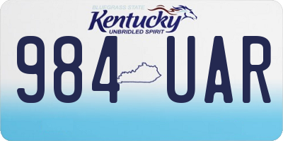 KY license plate 984UAR