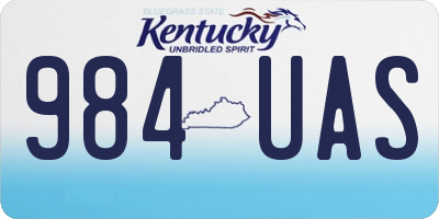 KY license plate 984UAS