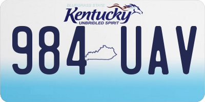 KY license plate 984UAV