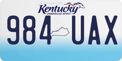 KY license plate 984UAX
