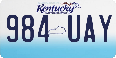 KY license plate 984UAY