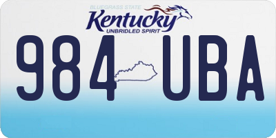 KY license plate 984UBA