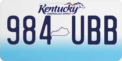 KY license plate 984UBB