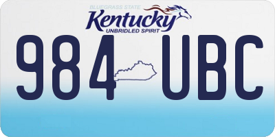 KY license plate 984UBC