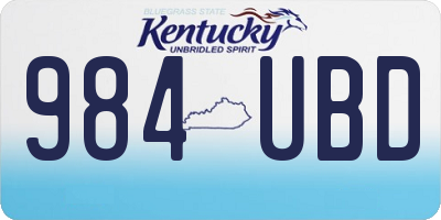 KY license plate 984UBD