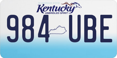 KY license plate 984UBE