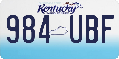 KY license plate 984UBF