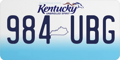 KY license plate 984UBG