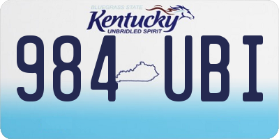 KY license plate 984UBI