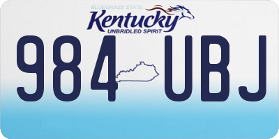 KY license plate 984UBJ