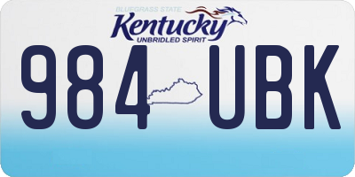 KY license plate 984UBK