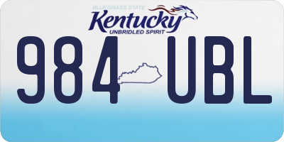 KY license plate 984UBL