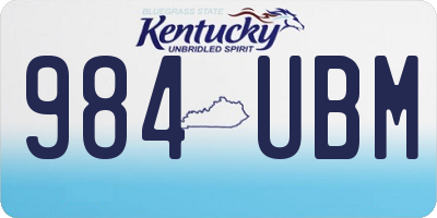 KY license plate 984UBM