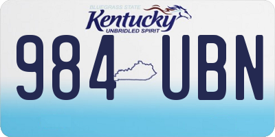 KY license plate 984UBN