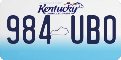 KY license plate 984UBO
