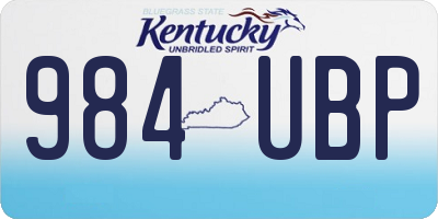 KY license plate 984UBP