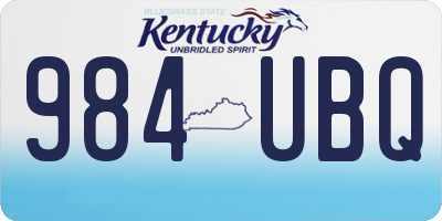 KY license plate 984UBQ