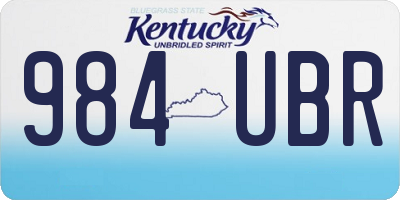 KY license plate 984UBR