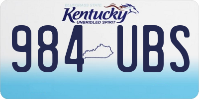 KY license plate 984UBS