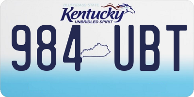 KY license plate 984UBT