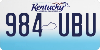 KY license plate 984UBU