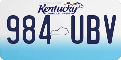 KY license plate 984UBV