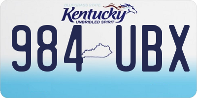 KY license plate 984UBX