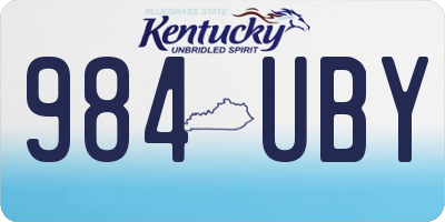 KY license plate 984UBY