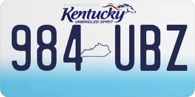 KY license plate 984UBZ