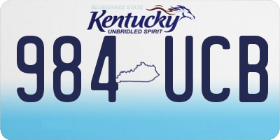 KY license plate 984UCB