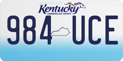 KY license plate 984UCE
