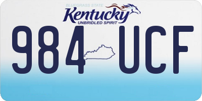 KY license plate 984UCF