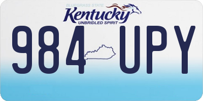 KY license plate 984UPY