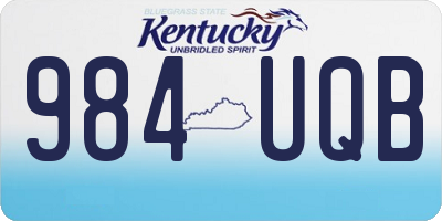 KY license plate 984UQB