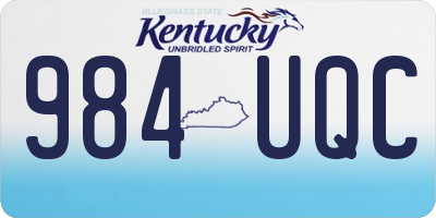 KY license plate 984UQC