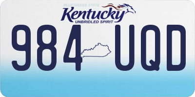 KY license plate 984UQD
