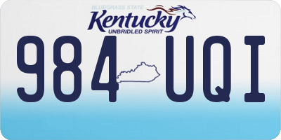 KY license plate 984UQI