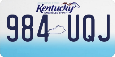 KY license plate 984UQJ