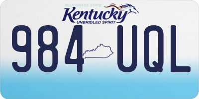 KY license plate 984UQL